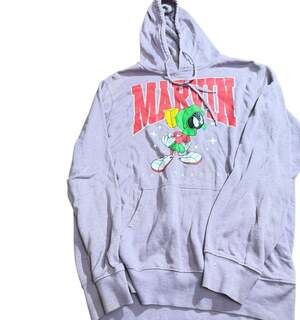 Looney Tunes Marvin the Martian Hoodie Sweatshirt Small Light Purple